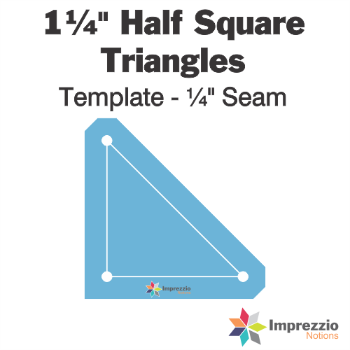 1¼" Half Square Triangle Template - ¼" Seam