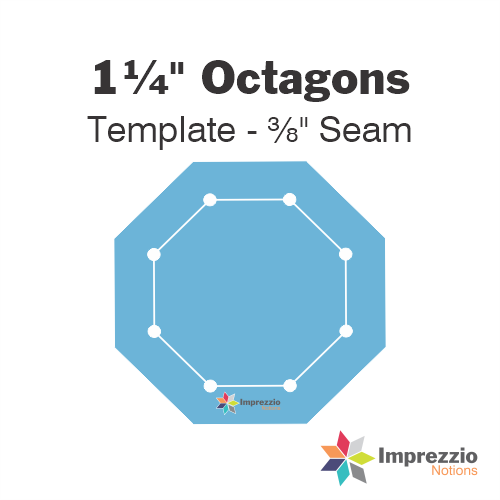 1¼" Octagon Template - ⅜" Seam
