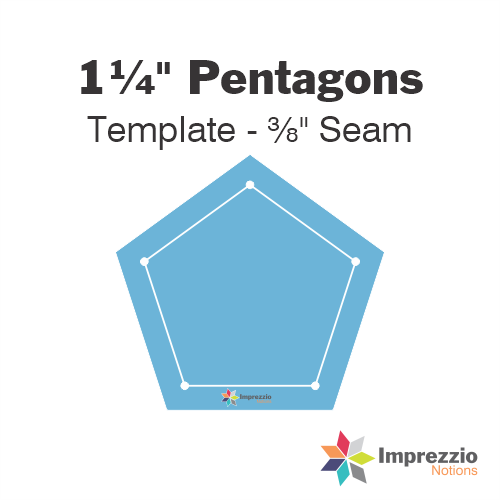 1¼" Pentagon Template - ⅜" Seam