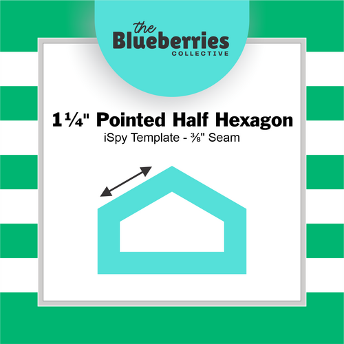 1¼" Pointed Half Hexagon iSpy Template - ⅜" Seam 