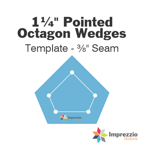 1¼" Pointed Octagon Wedge Template - ⅜" Seam