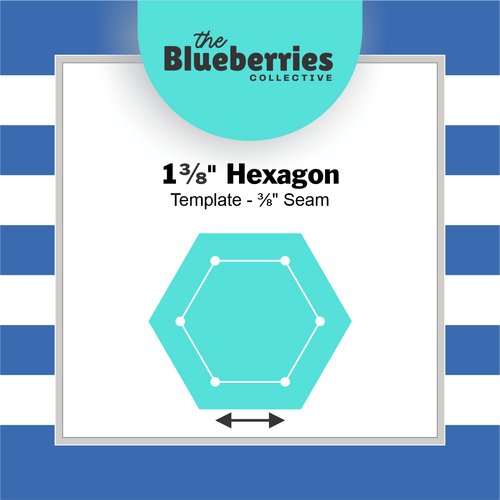 1⅜" Hexagon Template - ⅜" Seam