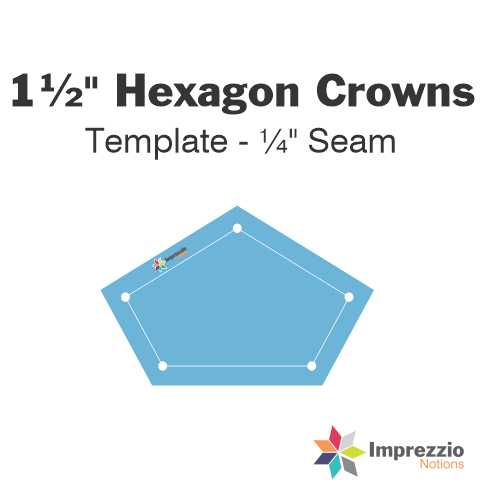 1½" Hexagon Crown Template - ¼" Seam
