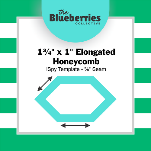 1¾" x 1" Elongated Honeycomb iSpy Template - ⅜" Seam