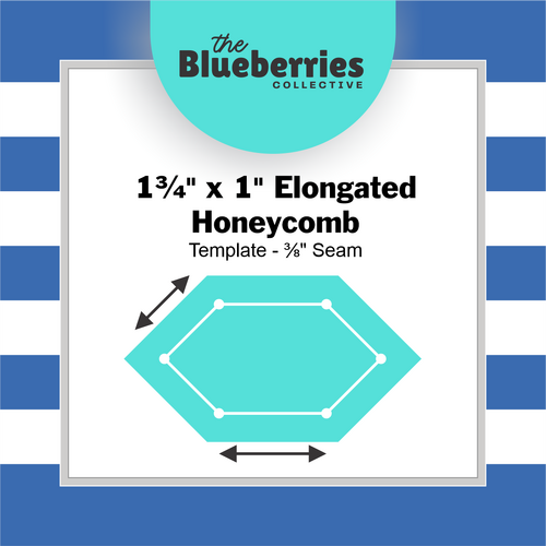 1¾" x 1" Elongated Honeycomb Template - ⅜" Seam