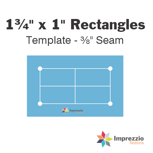 1¾" x 1" Rectangle Template - ⅜" Seam