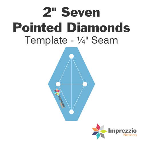 2" Seven Pointed Diamond Template - ¼" Seam