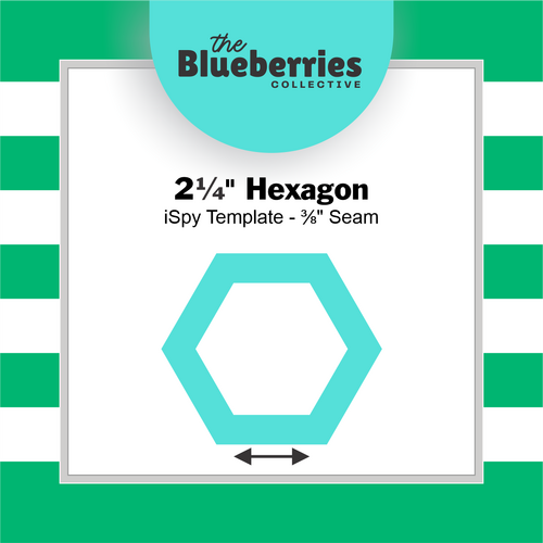 2¼" Hexagon iSpy Template - ⅜" Seam