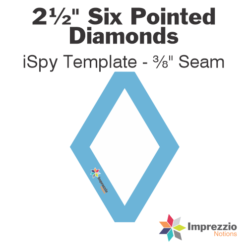2½" Six Pointed Diamond iSpy Template - ⅜" Seam