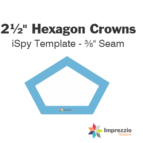 2½" Hexagon Crown iSpy Template - ⅜" Seam
