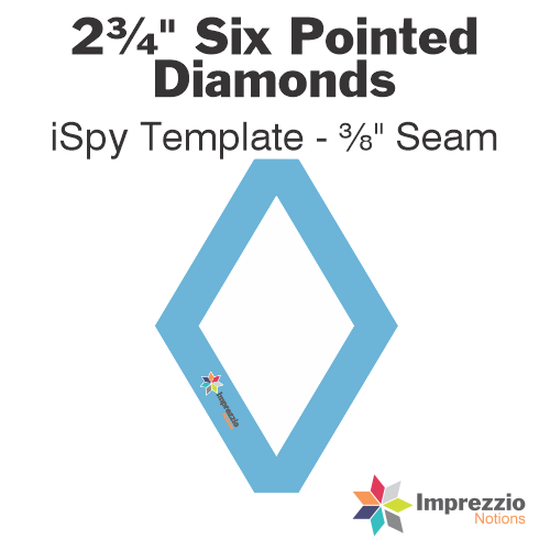 2¾" Six Pointed Diamond iSpy Template - ⅜" Seam