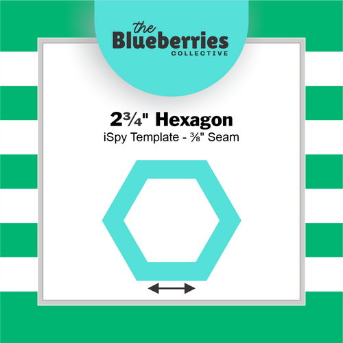 2¾" Hexagon iSpy Template - ⅜" Seam