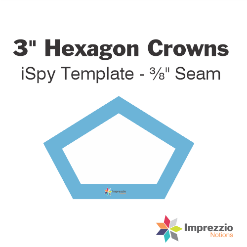 3" Hexagon Crown iSpy Template - ⅜" Seam