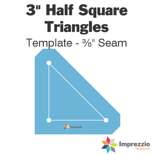 3" Half Square Triangle Template - ⅜" Seam