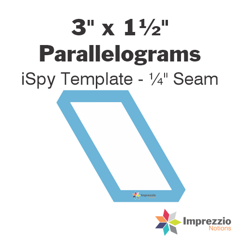 3" x 1½" Parallelogram iSpy Template - ¼" Seam
