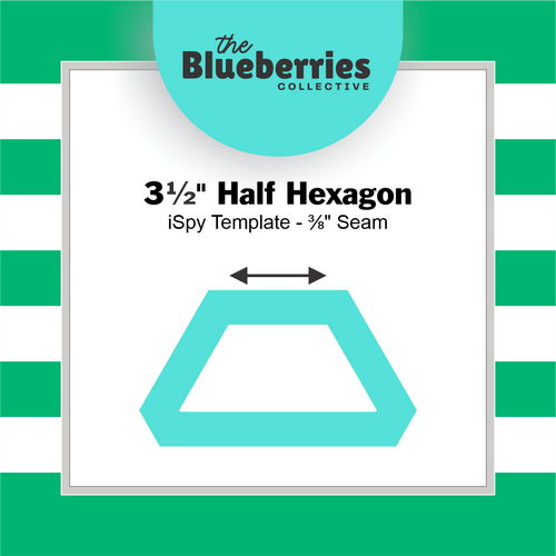 3½" Half Hexagon iSpy Template - ⅜" Seam