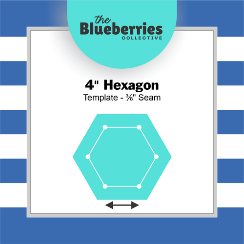 4" Hexagon Template - ⅜" Seam