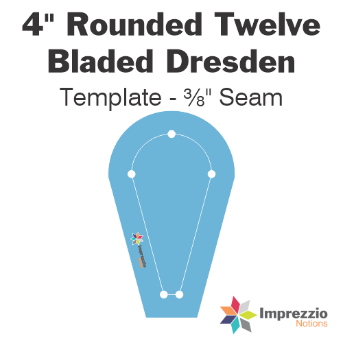 4" Rounded Twelve Bladed Dresden Template - ⅜" Seam