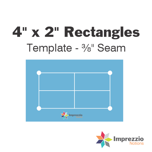 4" x 2" Rectangle Template - ⅜" Seam